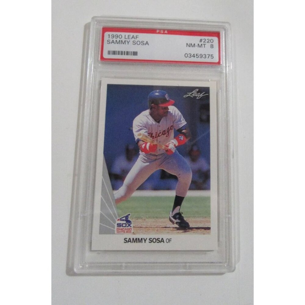 1990 Leaf Sammy Sosa PSA 8 NM-MT Rookie RC #220 White Sox